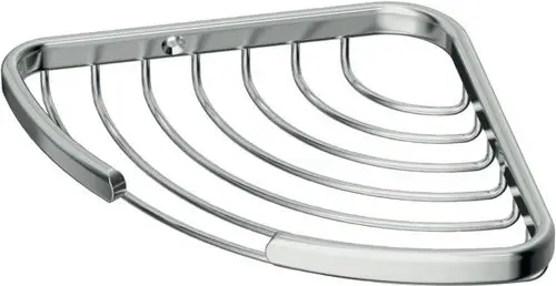 Eck-Seifenkorb aus verchromtem Metall mit mehreren Ablagen, geeignet zur Wandmontage. Produkt von Ideal Standard, ideal für Bad- oder Duschbereiche.